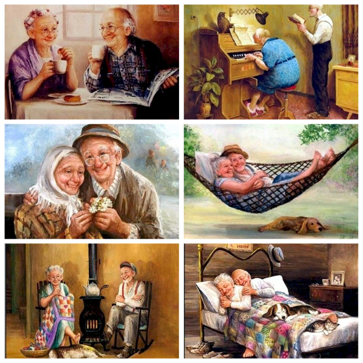 

Картина маслом по номерам, набор красок для старых пар, картина, раскраска на холсте, теплая семья, любовь и романтика, подарок «сделай сам»