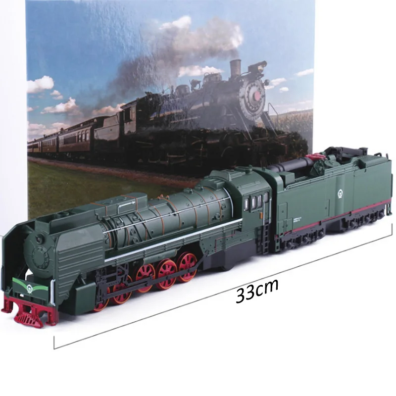 Diecast Toy Model/1:87 Scale/Class QJ2 No.0001 Gas-power Locomotive Train/Pull Back/Sound & Light Car/Classical