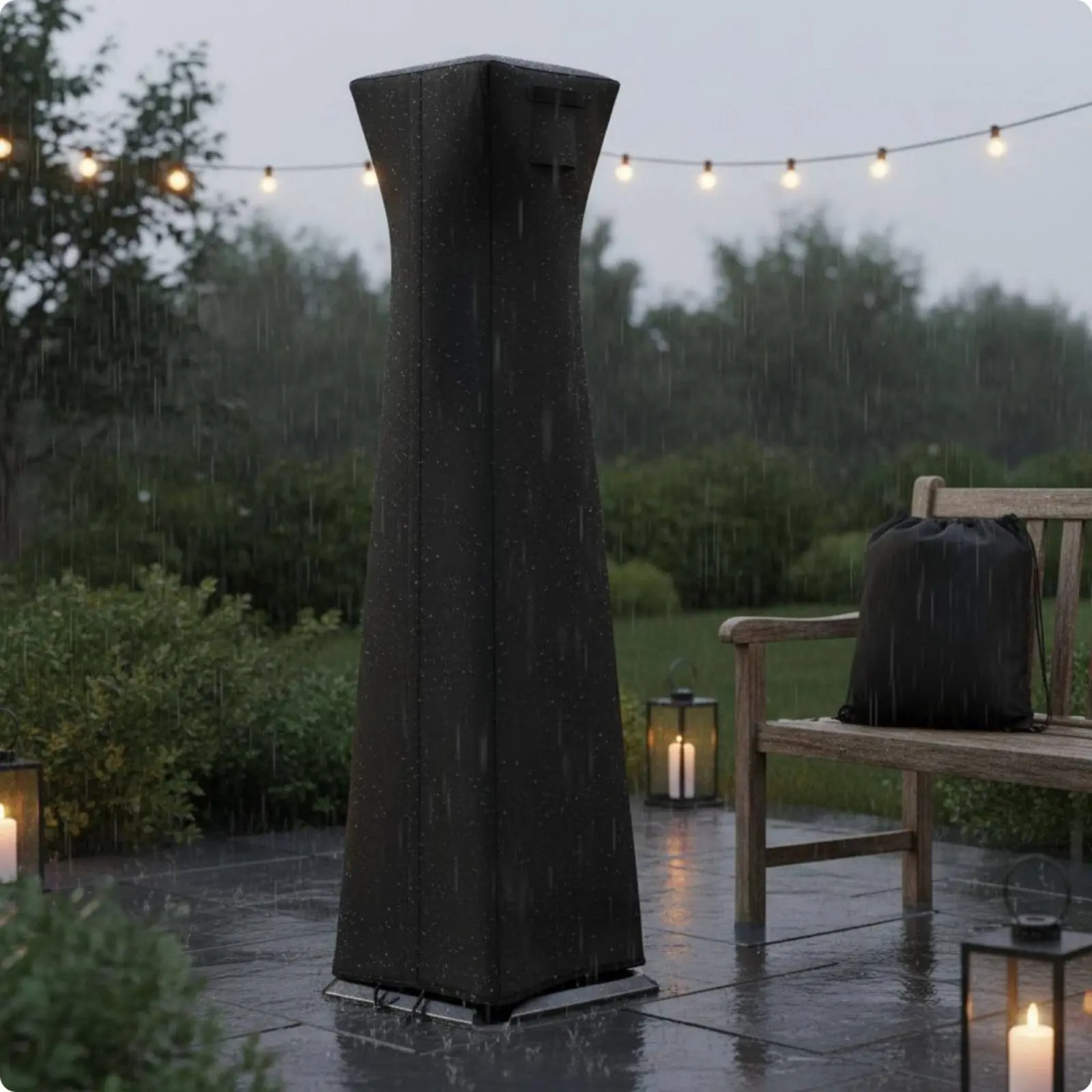 

Pyramid Torch Heater Cover Weatherproof Waterproof Patio Heater Cover Oxford Material Sturdy Stitching for Outdoor