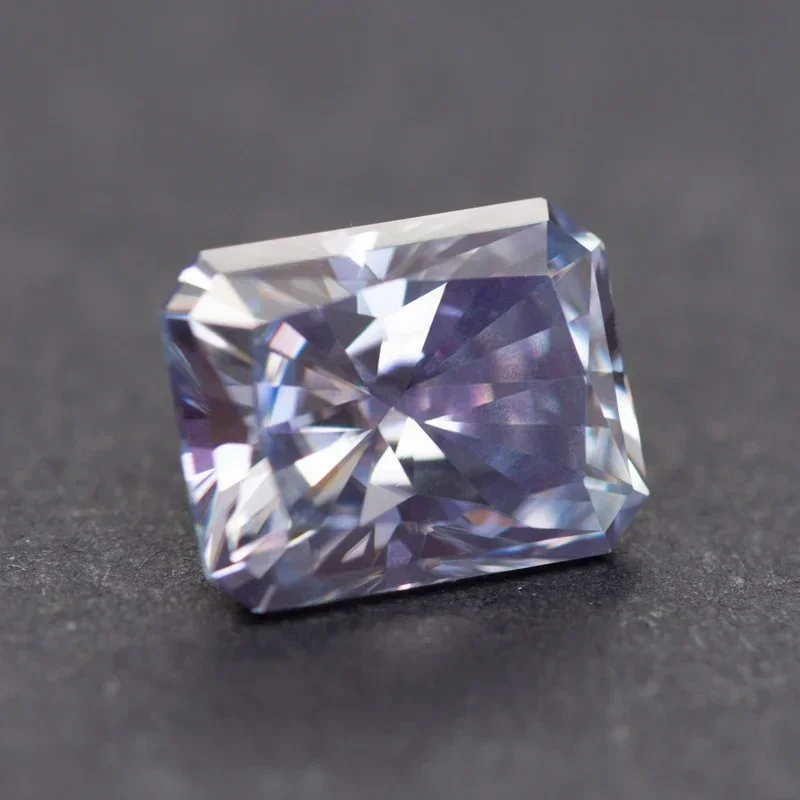 NEW Moissanite Stone Radiant Cut Lavender Color for Jewel Making DIY Ring Necklace Earrings  Materials with Certificate