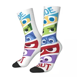 Colorful Inside Out Emotion Panels Basketball Socks Polyester Middle Tube Socks for Unisex Non-slip