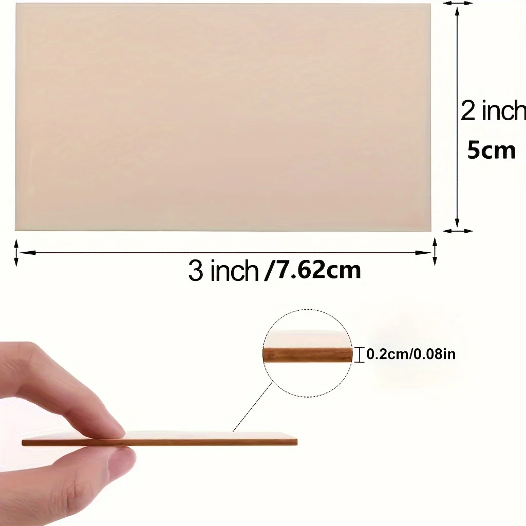 50/20pcs 5x7.6cm 2x3inch Wood Chips Rectangular Blank Pointed Corner Wood Chips For DIY Art Craft Projects