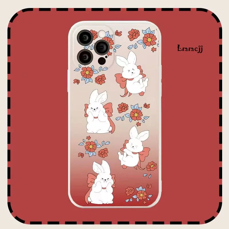 Lmmcjj Cute Rabbit Phone Case For Samsung Galaxy A54 A52 A53 A13 A14 A31 A32 A23 A22 S21 FE S22 Plus S23 Ultra Silicone Cover