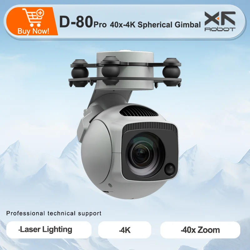 

XF D-80PRO 4K 30X Drone Hybrid Zoom Pod Camera with HDR Starlight Night Vision 3-Axis Stabilizer Lightweight UAV Pod Payload