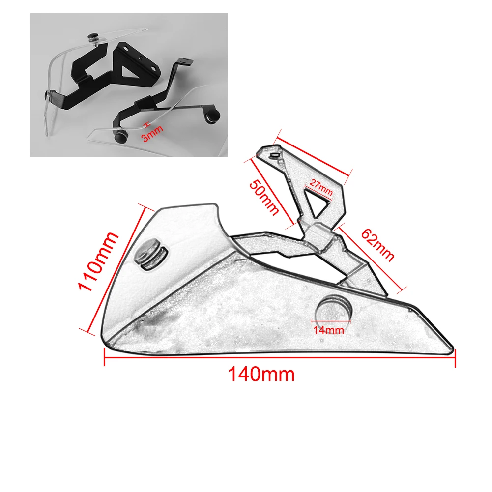 WOLFLINE Motorcycle Front Side Windshield For Honda CRF 1100 L Africa Twin Adventure Sports 2020 2021-2023 Windscreen Handshield