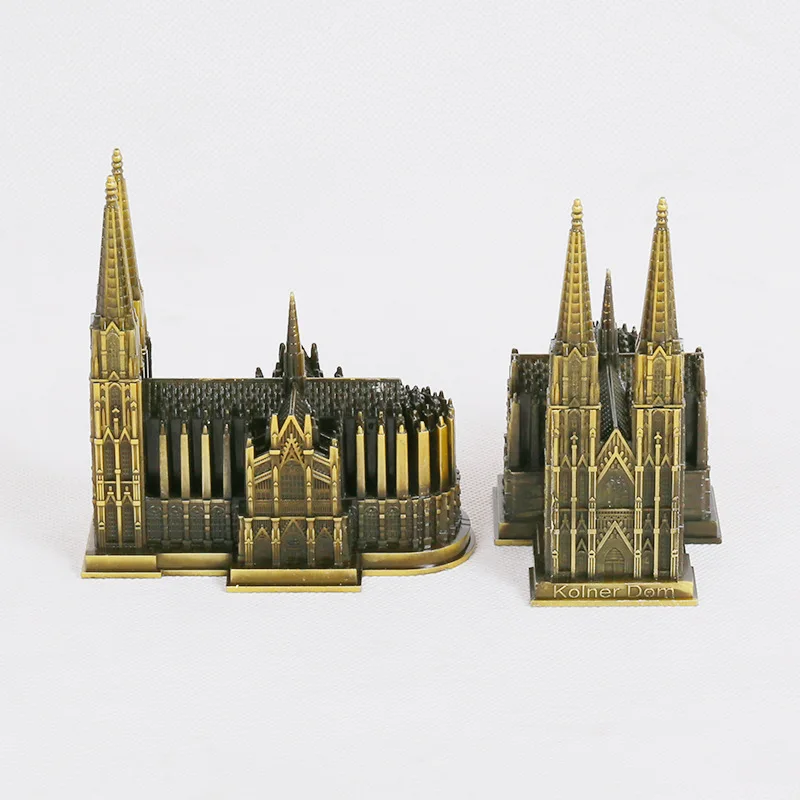 Germany Famous Cologne Cathedral Metal Model Creative Architectural Crafts Home Decor City Landmark Building Souvenirs Gifts