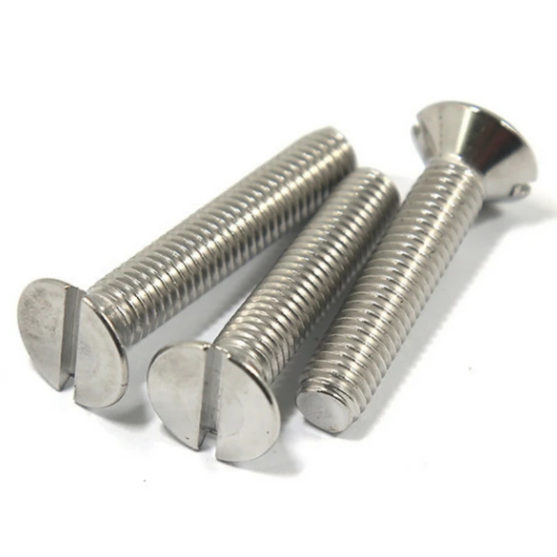 20/50/100/200Pcs M4 M5 M6 M8 M10 304 Stainless Steel Threaded Slotted Flat Countersunk Head Machine Screw Bolt Length=16mm-100mm