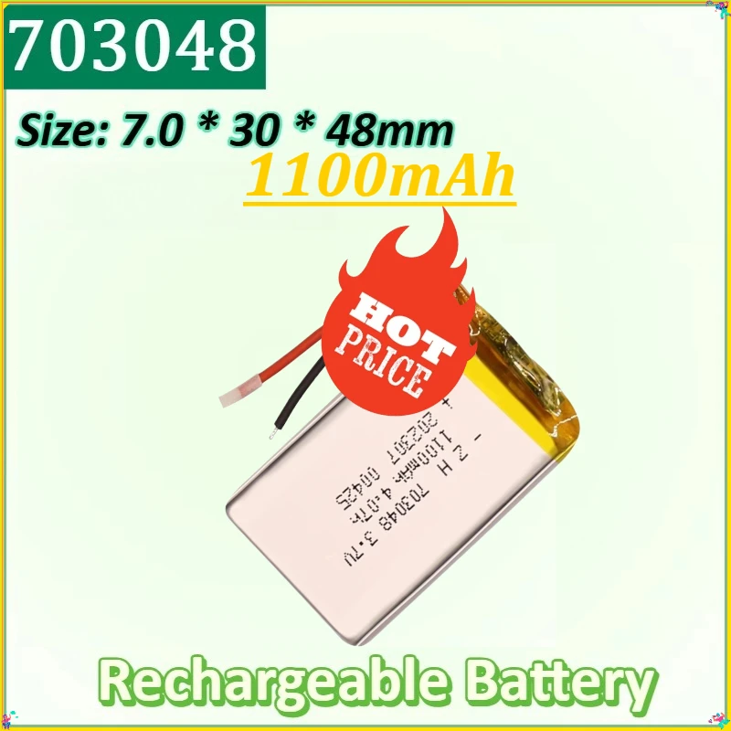 

For Beauty Device Electronic Lock Card Insertion Sensor Built-in BatteryCell 703048 1100mAh Lithium Polymer Rechargeable Battery