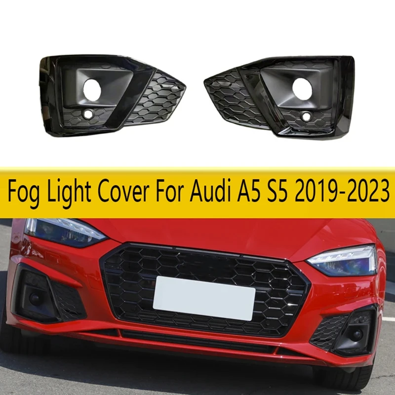 

Car Accessories Parts Black Right Fog Light Grille Cover Fog Lamp Cover Front Honeycomb Bumper Grille For A5 S5 2019-2023