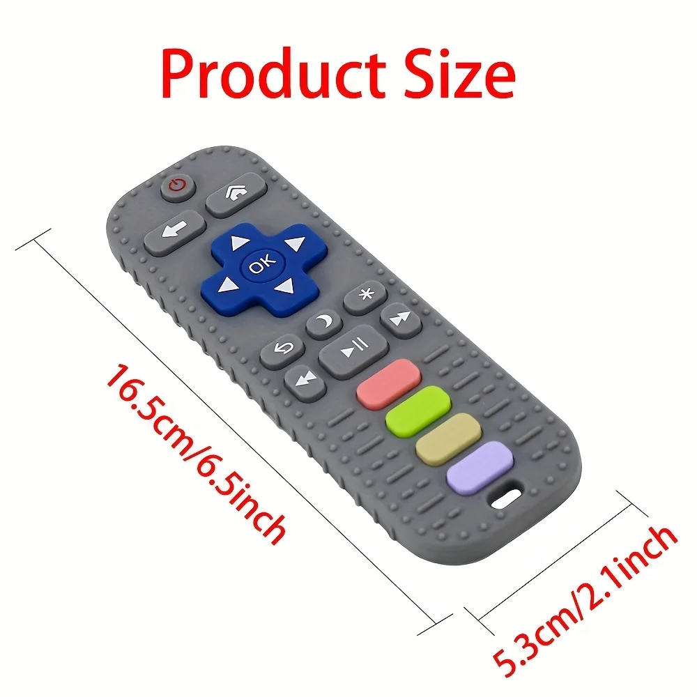 Baby Teething Toy Silicone TV Remote Control Shape Safe Toddle Teether Chew Toys Kids Sensory Educational Toy For Newborn Gift