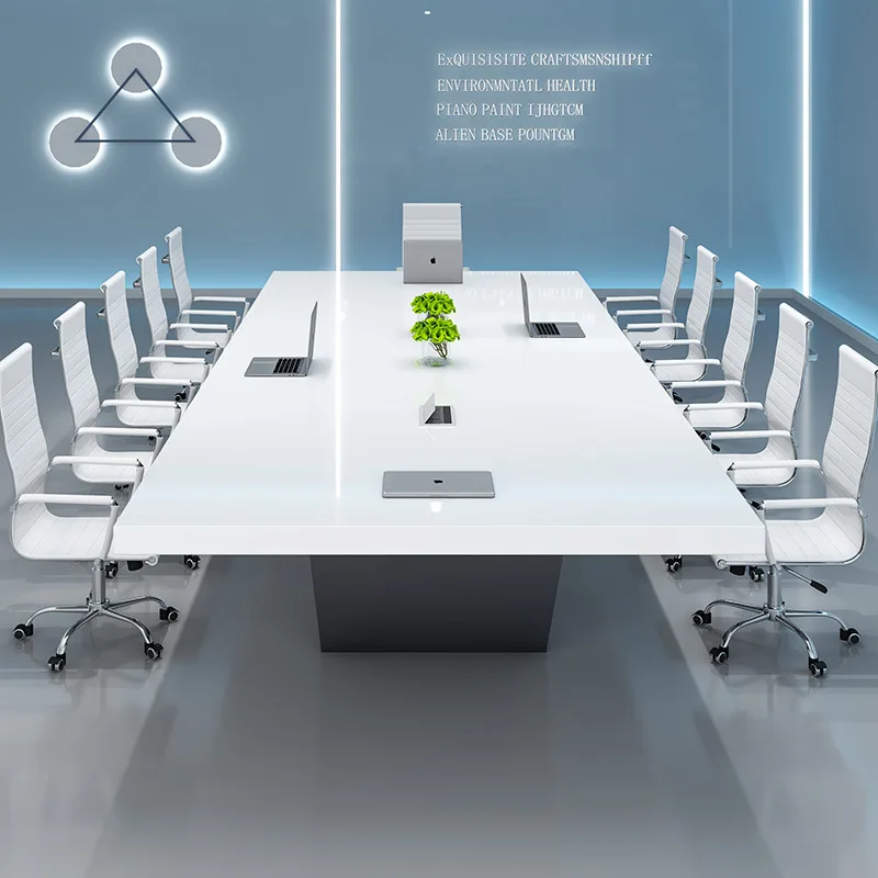 Customized baked paint conference table, simple modern creative office, conference chair combination
