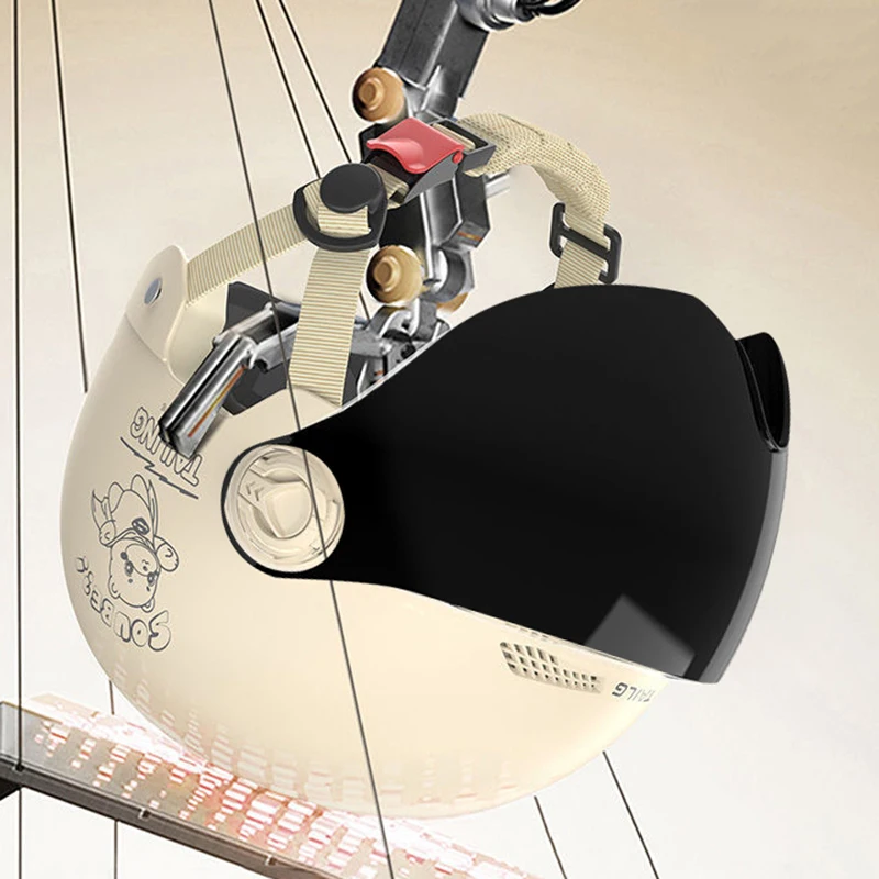 1 Pcs Battery Motorcycle Summer Universal Four-season Sun Protection Safety Helmet Half Helmet Electric Car Women's Helmet