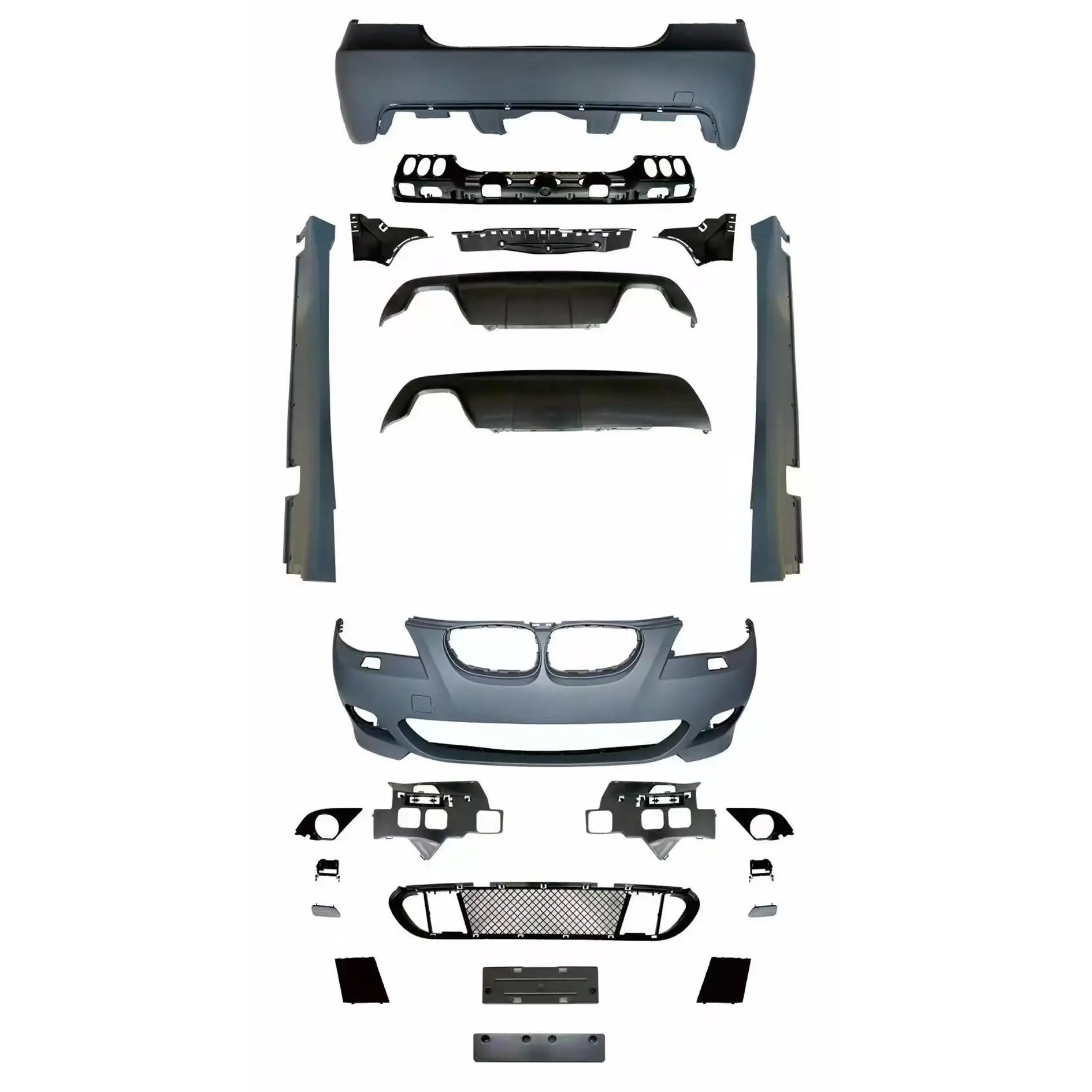 2004-2010 E60 5 Series MT Style Full Body Kit, Front Rear Bumper Side Skirt Direct Fit Parts
