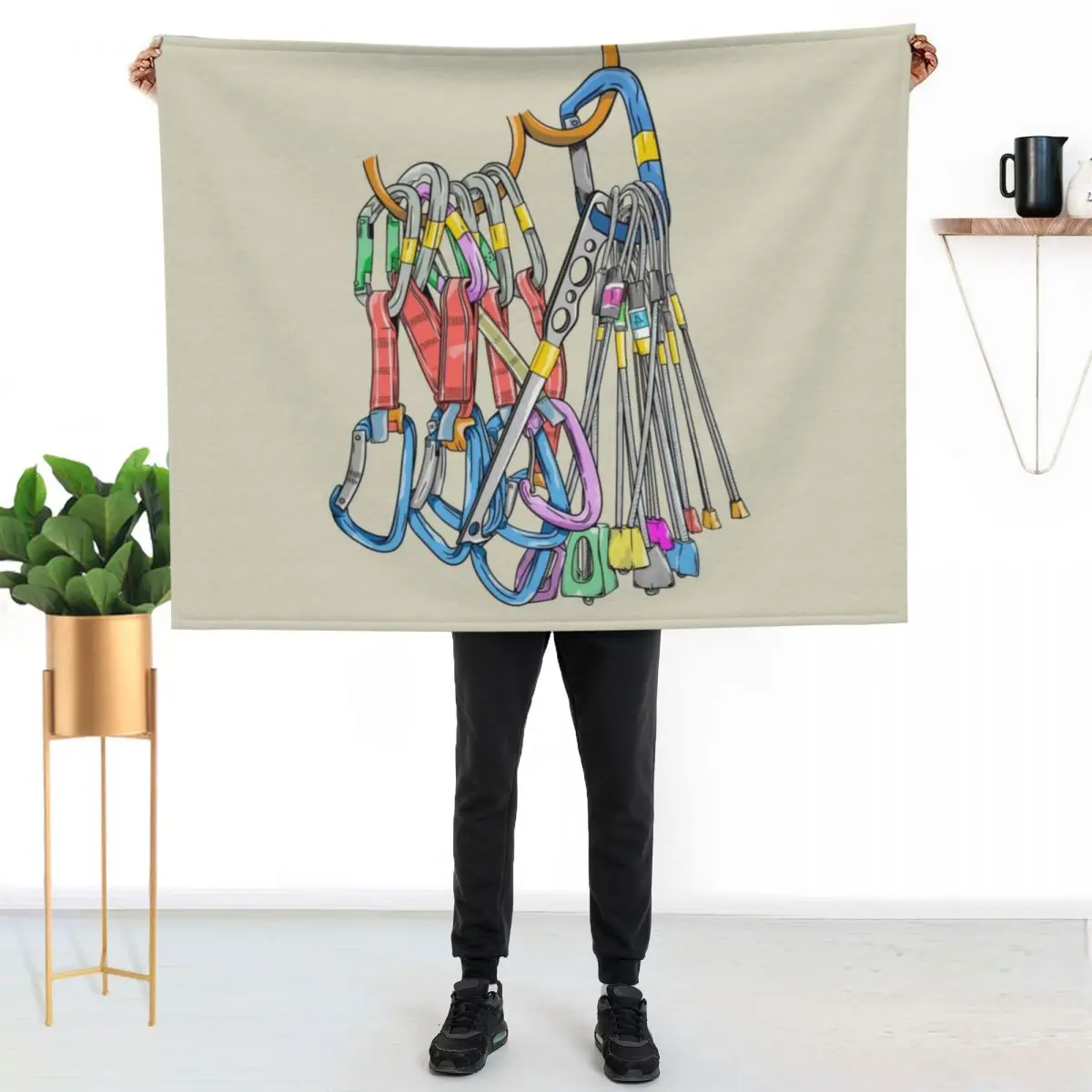 Rack of rock climbing gear Throw Blanket Cute Shaggy blankets and throws heavy to sleep Blankets For Baby funny gift Blankets