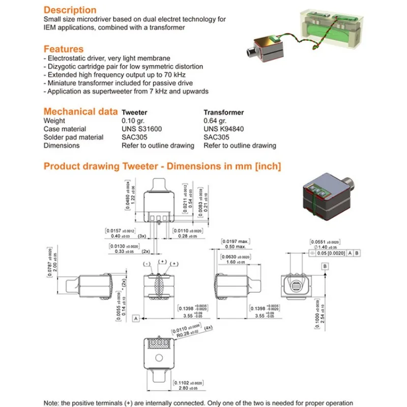 HiFi In‑Ear Monitor Electrostatic Balanced Armature Unit 1‑to‑4 Design New Earphone DIY Component