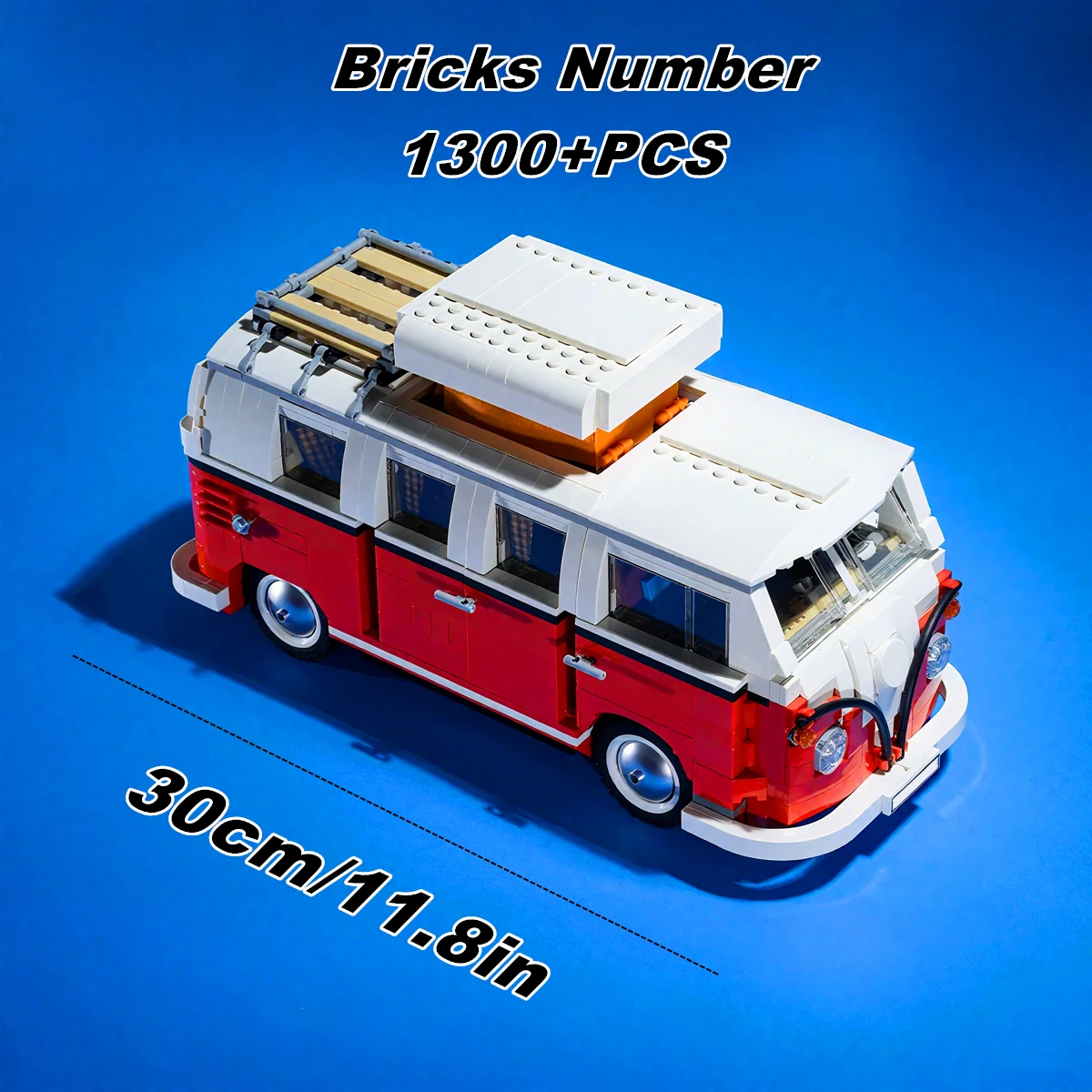 

1300+PCS Technical Block T1 Trip CITY Travel Camper Car RV Van Vehicle Building Block Brick Toy Christmas Party Gift