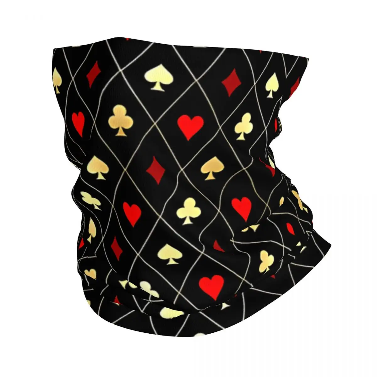 Playing Cards Pattern Headband Neck Warmer Men Ski Running Tube Scarf Medical Nurse Face Bandana Gaiter