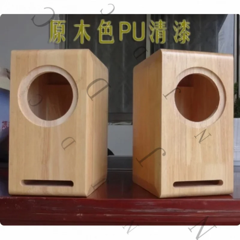 2Inch 3In 4Inch Maze Wooden Speakers Customized, Computer Desktop Empty Box, Bookshelf, And A Pair Of Stereos Are