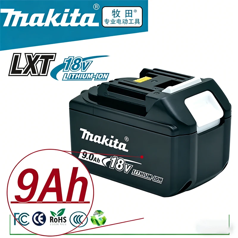 

2026 Аккумулятор Makita BL1830 9.0Ач, 100% оригинал, 18В, 9000мАч, 9.0Ач, совместим с BL1815, BL1860, BL1840, перезаряжаемый аккумулятор для инструментов