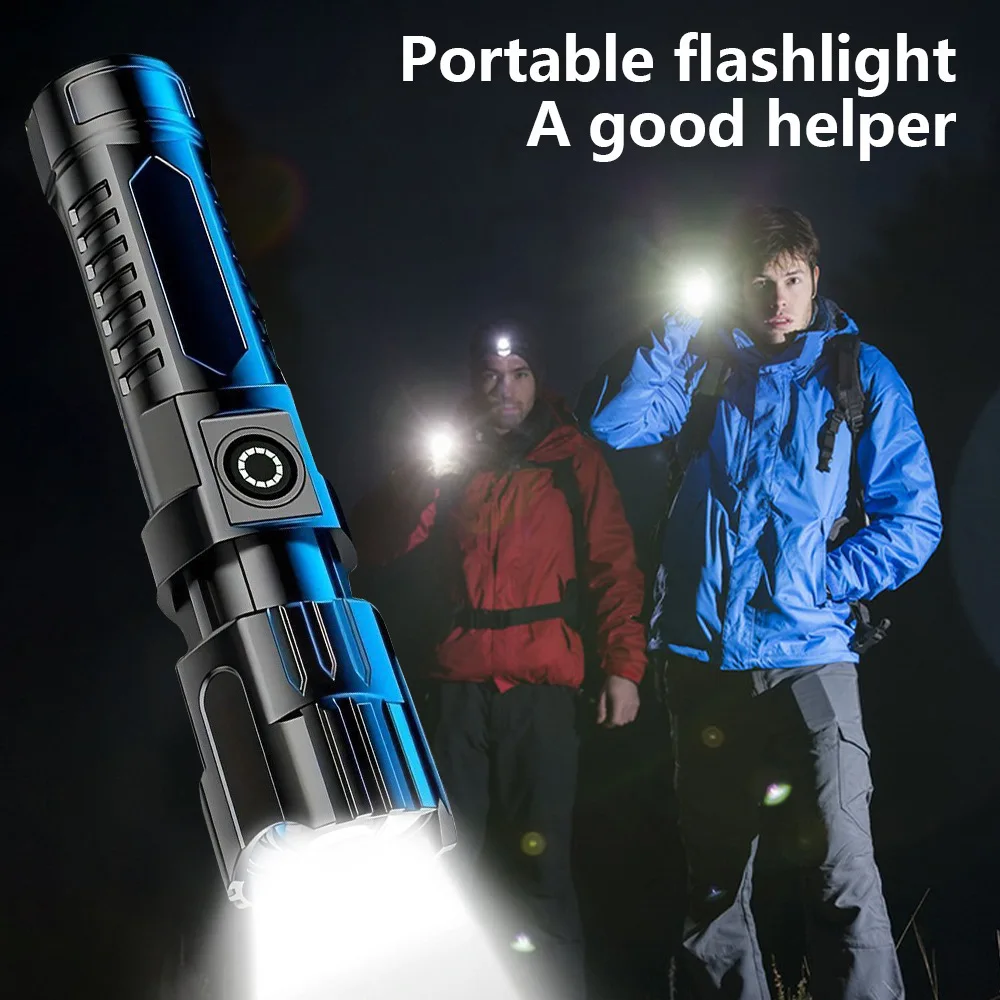 High-Intensity Flashlight: For Outdoor Home & Camping Use, Suitable for Cycling, Long-Range, USB-Rechargeable Zoomable LED Light