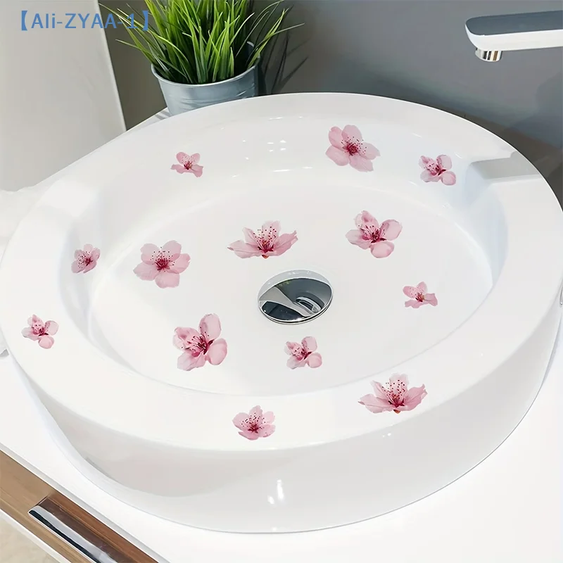 【ZYAA-1】Floral Bathroom Sink Stickers Removable Self-Adhesive Waterproof Bathroom Toilet Decorative Sticker Bathtub Sticker