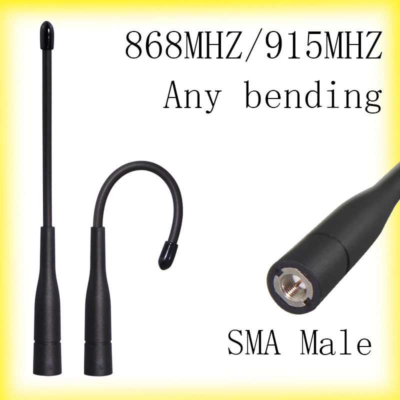 

LORA/NB IoT 868MHz/915MHz soft gh-gain whip antenna data transmission and video transmission radio module antenna SMA Male