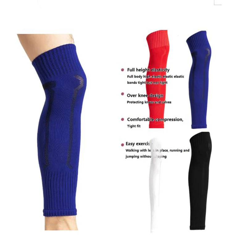 

1 pair new Men Women Football Leg Socks, Sweat Wicking Breathable Sports Knee Pads, Joint Knee Protector, Calf Socks