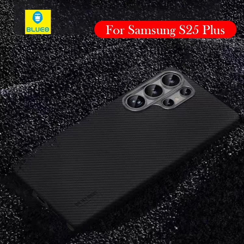 

Чехол Blueo из углеродного волокна для Samsung S25 Plus, задняя крышка с кевларовой беспроводной зарядкой для SAMSUNG S25 Plus