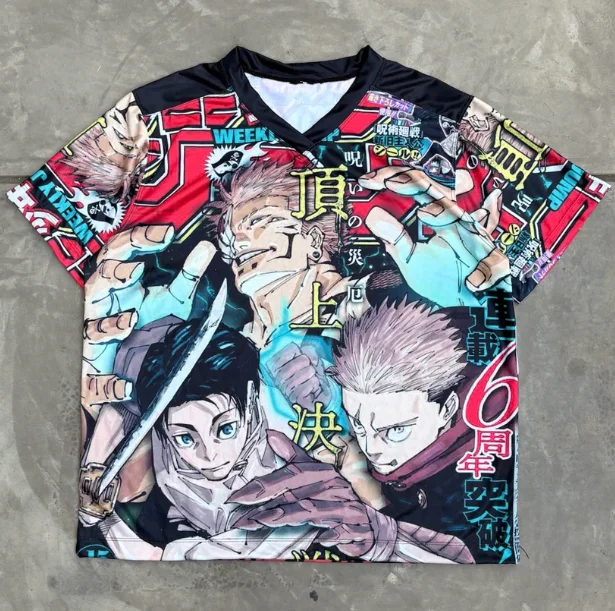 Adult and children's Jujutsu Kaisen manga-style 3D printed parent-child and couple T-shirts, shorts  friends