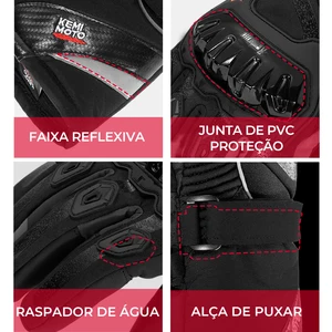 Kemimoto 2KP -Zertifizierung CE Winter Motorrad Herbst Schwarz Moto Handschuhe Heiße Touchscreen Dwater Proof Water Water Gloves Duro -Scheibe Schutz für Motocross ATV UTV 8 Hauptverkaufshandschuh X11 Blackout - №2
