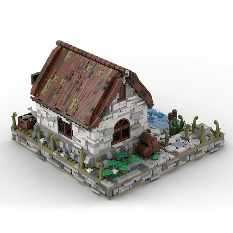 medieval fisherman hut bricks fishing cottage architecture bricks modular medieval harbor blocks hut house blocks architecture