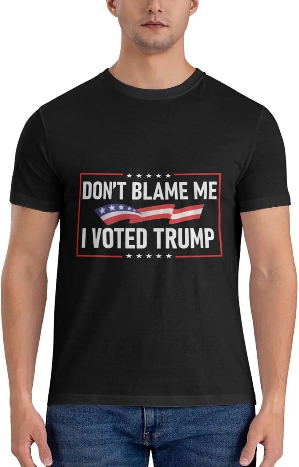 Don't Blame Me I Didn't Vote for Biden We Voted Turmp Men's T-Shirt Classic Short Sleeve Crewneck Tees The New Cotton Shirt