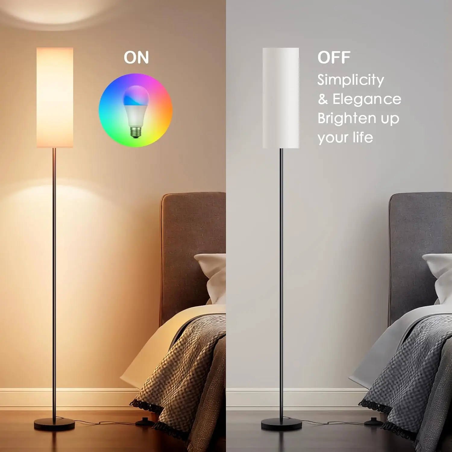 New Splicing Intelligent APP Voice Full-color Remote Control Atmosphere Indoor Wall Graffiti RGB Minimalist Fantasy Floor Lamp