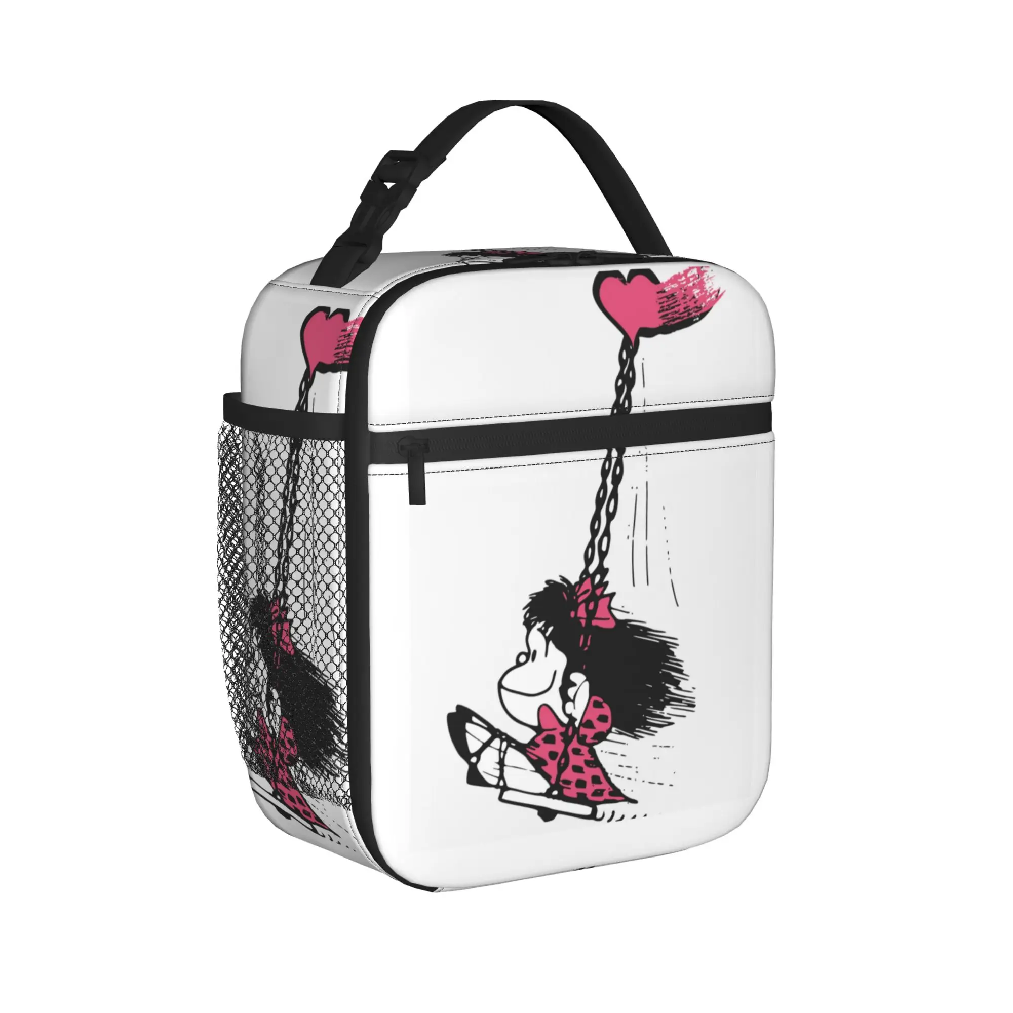 Mafaldas Insulated Lunch Bag Cooler Bag Reusable,Meal Container Love You High Capacity Tote Lunch Box Girl Boy Work  Outdoor