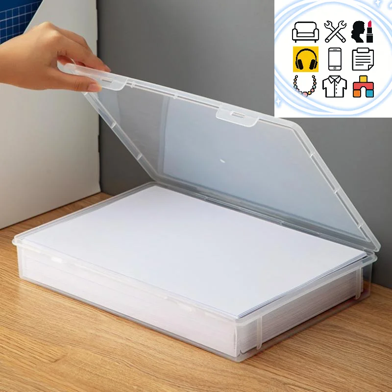 

Прозрачные коробки-органайзеры для файлов формата А4 с крышками - прозрачные контейнеры для хранения документов для офиса и дома