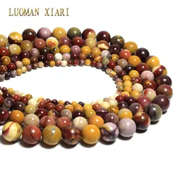 Top AAA Natural Stone Mookite Jaspers Round Loose Beads 4/6/8/10/12 mm For Jewelry Making DIY Bracelet Handmade Materials
