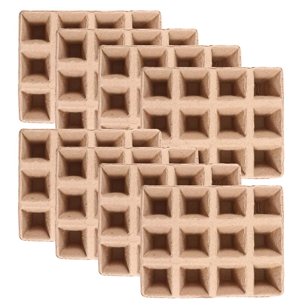 18Pcs 12-Cell Biodegradable Paper Peat Nursery Tray Cups for Seed Starting Herb Vegetable Flower Seedlings Eco Friendly Root Air