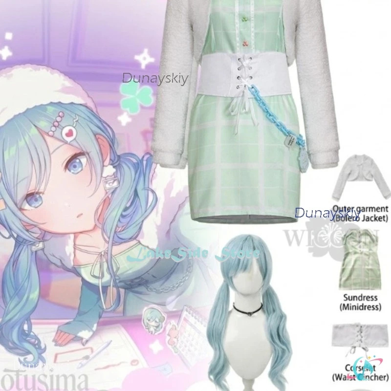 

Костюмы для косплея по аниме-игре Project Sekai New Event: «Погоня за моим ИДЕАЛЬНЫМ ИДОЛОМ» — полные комплекты, включая зеленое платье Хиномори Шизуку и белую униформу идола.