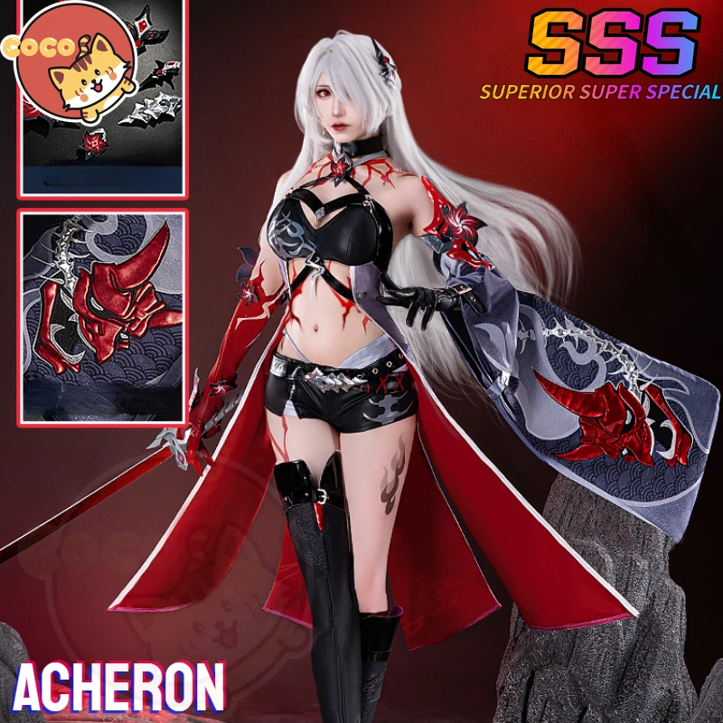 Star Rail Acheron Cosplay Costume Game Honkai Star Rail Acheron Cosplay Red Costume Red Acheron Cosplay Wig CoCos-SSS