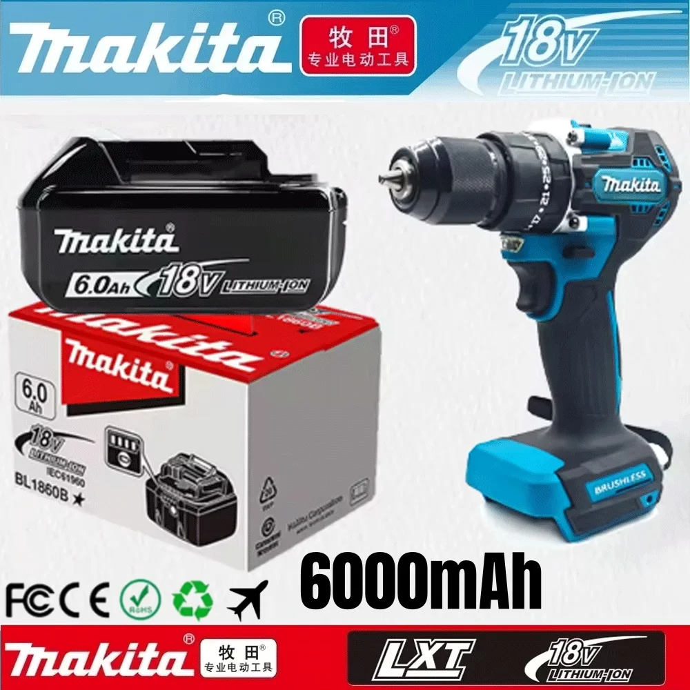

100% Original Makita 18V 6.0 Rechargeable Lithium Battery with LED Indicator High Capacity for Makita Cordles Power Tool Battery