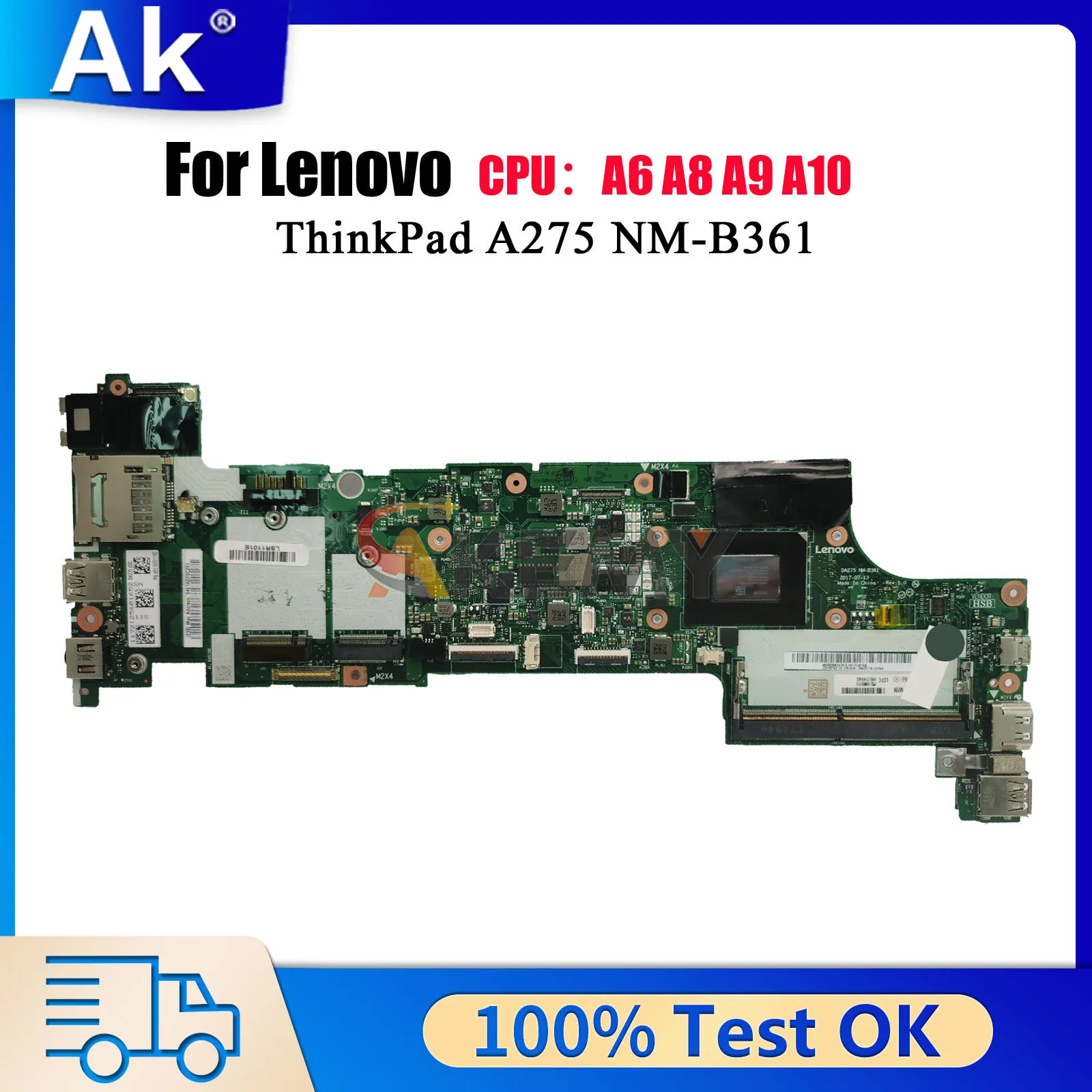 

NM-B361 для Lenovo ThinkPad A275 с процессором A10-9700B DDR4, материнская плата для ноутбука, 100% протестировано, ОК