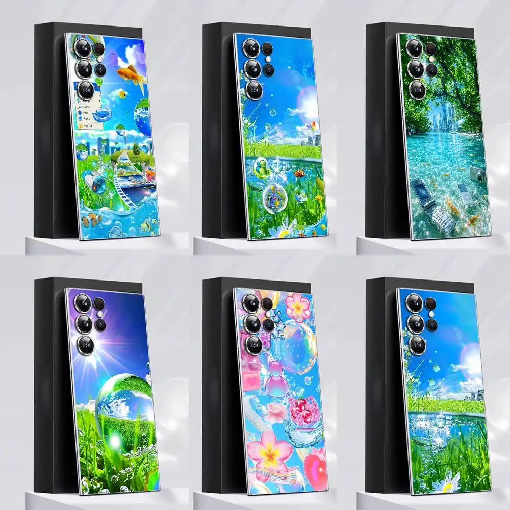 For Frutiger Aero Wallpaper Phone Case For Samsung S22,S24,S30,S21,S25,S23,S10,PIus,Ultra,FE,lite DIY Clear Soft Cover