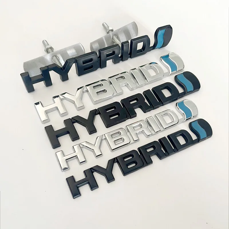 Stiker Mobil Lencana Lambang Bagasi Belakang Fender Samping Panggangan Logo Hibrida Logam 3D untuk Toyota Prius Camry Crown Auris Rav4s TRD