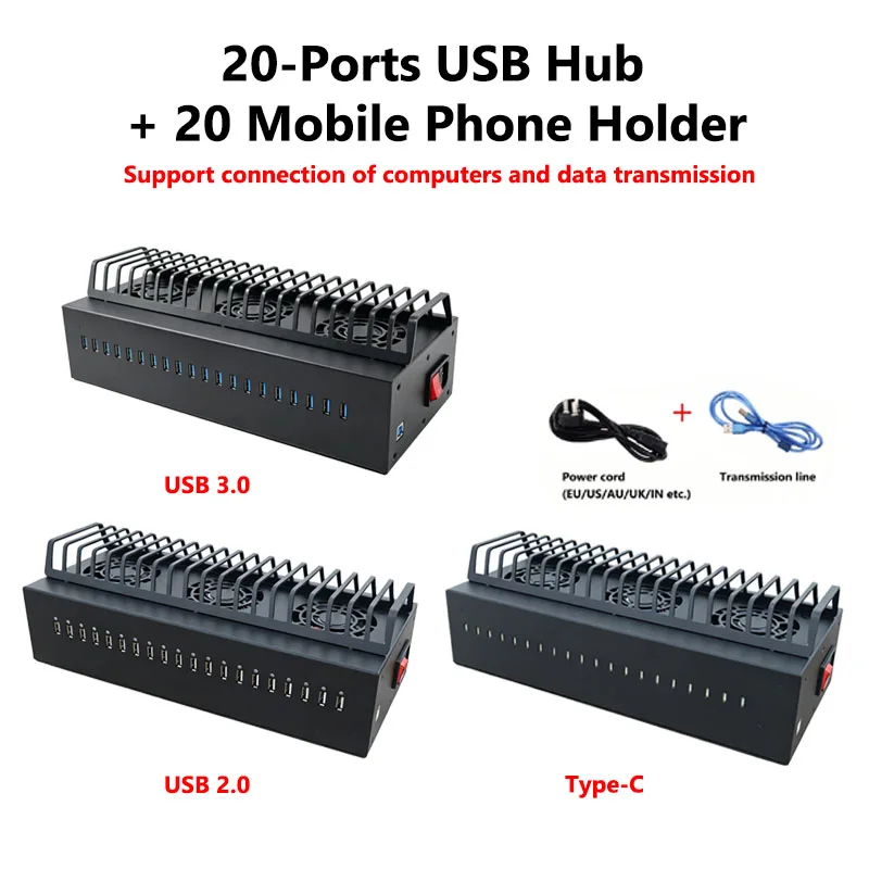 20/40 USB Port Box Phone Farm USB Hub Android Control Box Batch Synchronization Control Smartphones