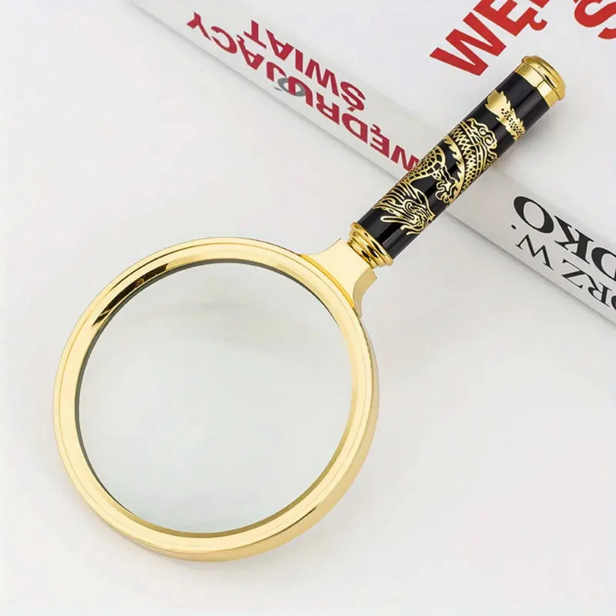 8x High-Power Hand-Held Magnifying Glass Elderly High-Definition Reading Antiques Inspection Insect Study Extended Mirror
