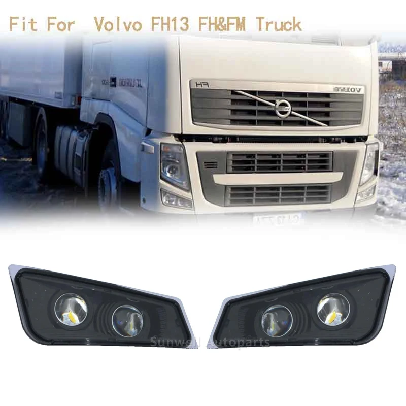 2PCS LEFT AND RIGHT LED FOG LAMP FOR VOLVO FH13 FH16 FM500 FH500 TRUCK FOG LAMP 21297917 21297918 E APPROVE