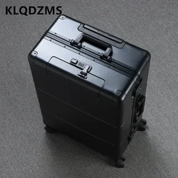 KLQDZMS-All Alumínio Magnésio Composto Trolley Case com Rodas, Rolling Suitcase, Bagagem Boarding Box, Novo, 24 