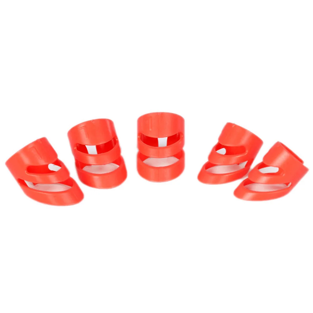 

5pcs Durable Guitar Ring Finger Sleeve Finger Pick Colorful Guitar Bass Thumb Finger Picks （Size L Red)