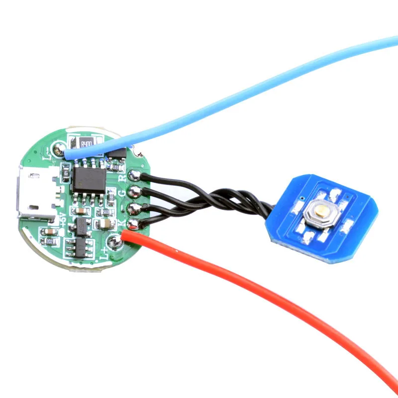 22mm Micro USB Charge Charging Central Middle Switch Stepless Dimming Driver Board Low Voltage Protection For LED Flashlight