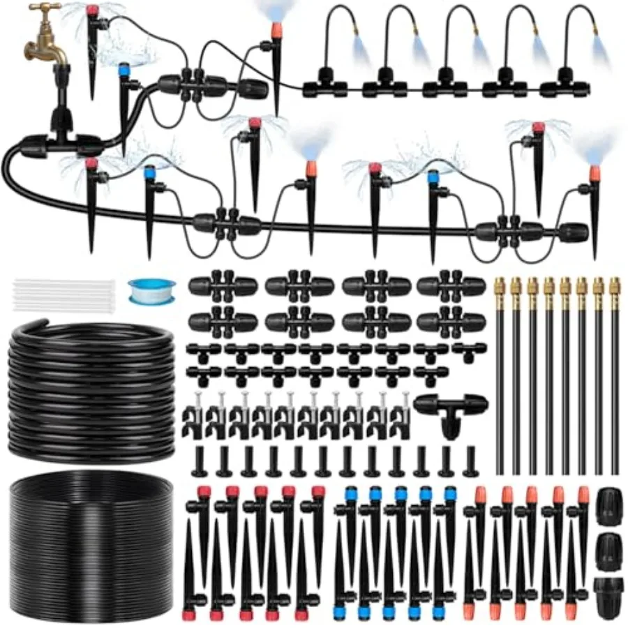 

Drip Irrigation System for Garden Copper Nozzles Emitters Green Adjustable Flow Easy Installation